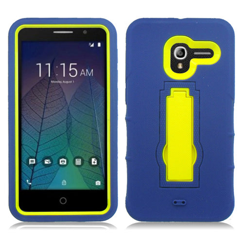 ALCATEL TRU/STELLAR BLUE ON YELLOW VERTICAL KICK STAND CASE