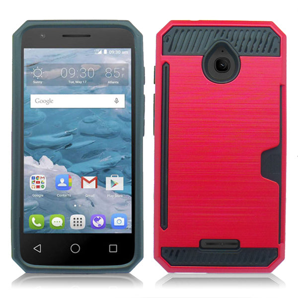 ALCATEL DAWN/5027B/STREAK/4060A RED ON BLACK DUO LAYER CASE