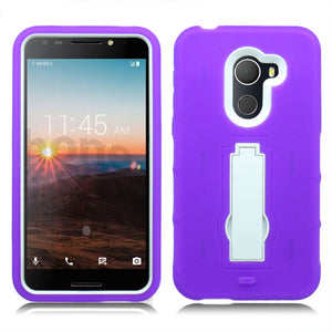 Alcatel A30 Fierce 2017 REVVL A30 Plus Walters Purple on White Vertical Kick Stand Case