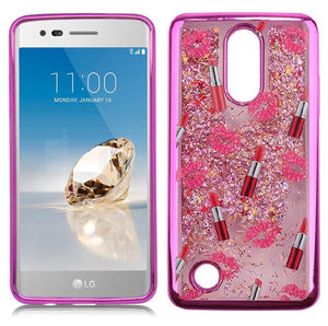 LG Aristo/ LV3/ MS210 Pink Candy Liquid Lipstick Design Glitter Case