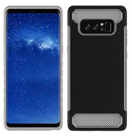 Samsung Galaxy Note 8 Black on Gray Carbon Hybrid Duo Case