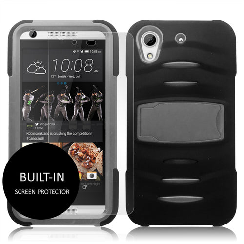 HTC DESIRE 626 GUARDIAN BLACK ON GRAY CASE WITH BUILT IN SCREEN PROTECTOR