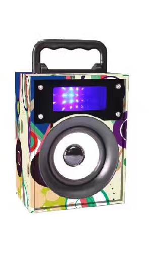 Universal 4'' Record Print Graffiti Portable Speaker Bluetooth (Support Aux / Memory Card)