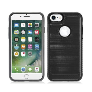 Apple iPhone 8/7/6s Black Duo Hybrid Brushed Carbon Fiber Case