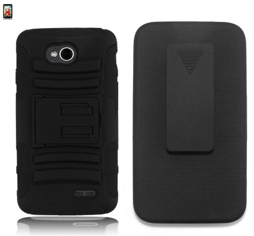 LG OPTIMUS L70/LS620 BLACK ECLIPSE COMBO HOLSTER CASE