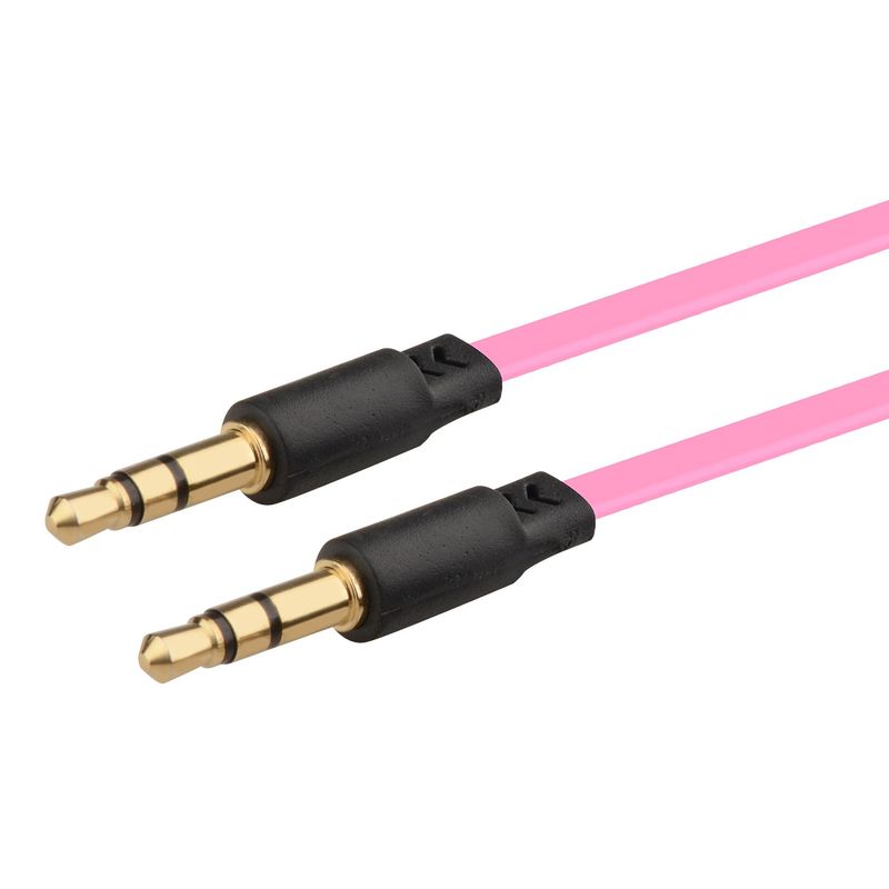 3.5MM PIN TO 3.5MM 3FT CABLE FOR AUDIO PLUG IN PINK CABLE