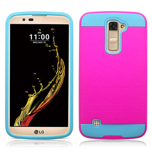 LG K10/AH2 PINK ON BABY BLUE DUO LAYER CASE