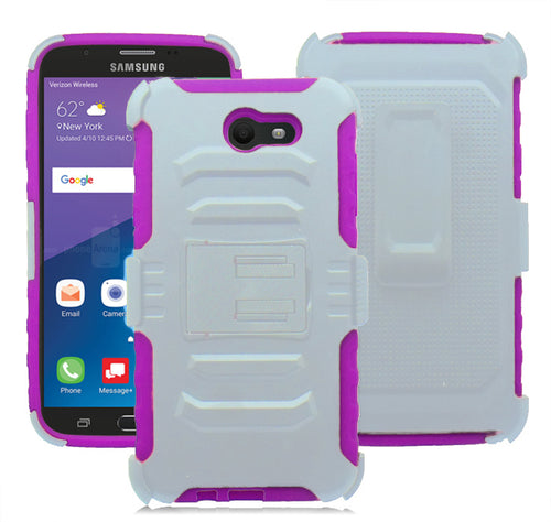 SAMSUNG GALAXY PERX / J727 /J7 SKY PRO / J7-2017 PURPLE ECLIPSE COMBO HOLSTER CASE