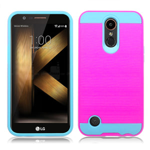 LG K20 PLUS / V5 /HARMONY / GRACE /MS250 / K10 (2017) PINK ON BABY BLUE DUO LAYER CASE