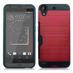 HTC DESIRE 555 / 530 RED ON BLACK DUO LAYER CASE