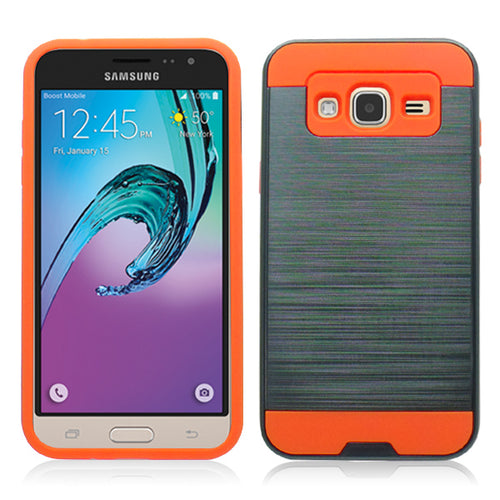 SAMSUNG GALAXY AMP PRIME/NOVA/J3 GRAY ON ORANGE DUO LAYER CASE