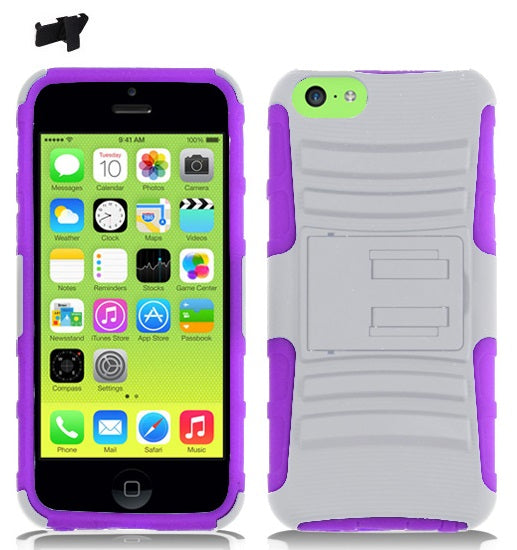 APPLE IPHONE 5C ECLIPSE PURPLE COMBO HOLSTER CASE