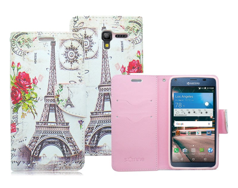 KYOCERA REACH/C6743/VIEW EIFFEL TOWER ILLUSION LEATHER WALLET CASE