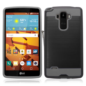 LG STYLO/LS770 BLACK ON GRAY DUO LAYER CASE