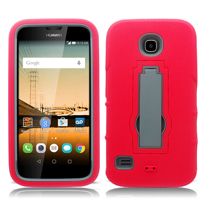 HUAWEI UNION/Y538 RED ON GRAY VERTICAL KICK STAND CASE