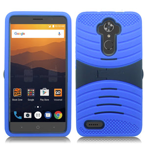 ZTE MAX XL / N9560 / ZMAX PRO /Z981/BLADE X MAX GUARDIAN BLUE ON BLACK CASE