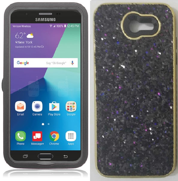 SAMSUNG GALAXY PERX / J727 /J7 SKY PRO / J7-2017 BLACK FULL BLING CRYSTAL CASE