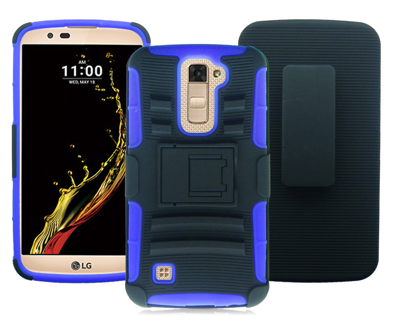 LG K10/AH2 ECLIPSE BLUE COMBO HOLSTER CLIP CASE