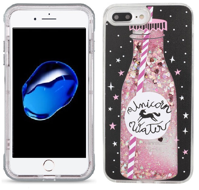 Apple iPhone 8 Plus/7 Plus/6 Plus (5.5'')Candy Liquid Glitter Bottle Design Case