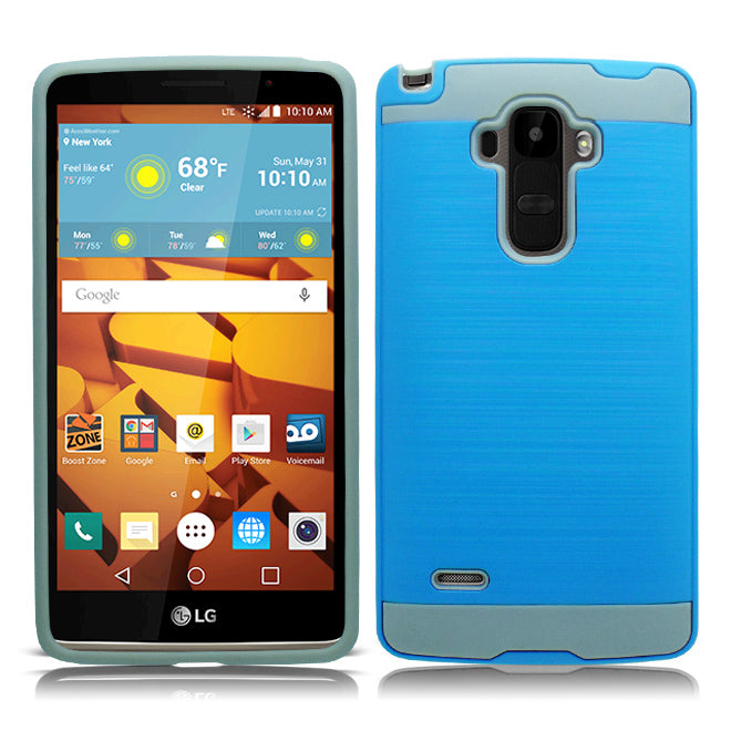 LG STYLO/LS770 TURQUOISE ON GRAY DUO LAYER CASE