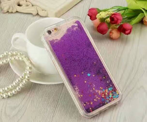 APPLE iPHONE 8 PLUS/7 PLUS/ 6 PLUS (5.5'') PURPLE LIQUID GLITTER CASE