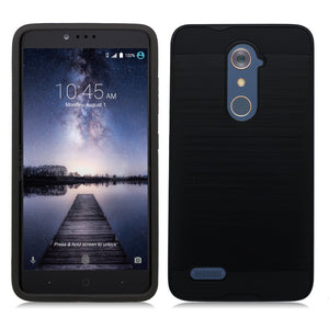 ZTE ZMAX PRO/Z981/GRAND X MAX 2/Z988 BLACK ON BLACK DUO LAYER CASE