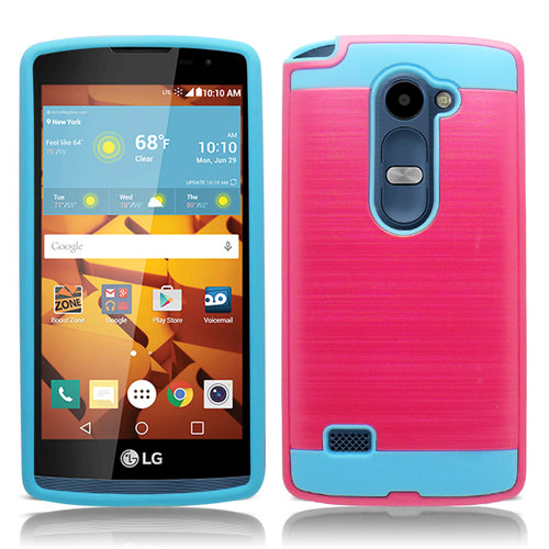 LG LEON/TRIBUTE 2/C40 PINK ON BABY BLUE DUO LAYER CASE