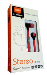 Universal Red 3.5mm Earbuds Headphones  Wired Control Music with Mic Headset