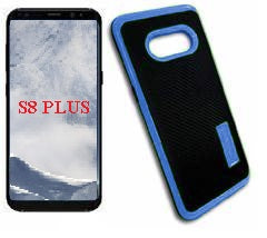 Samsung Galaxy S8 Plus/G955 Blue/Black With Kick Stand Carbon Fiber Case