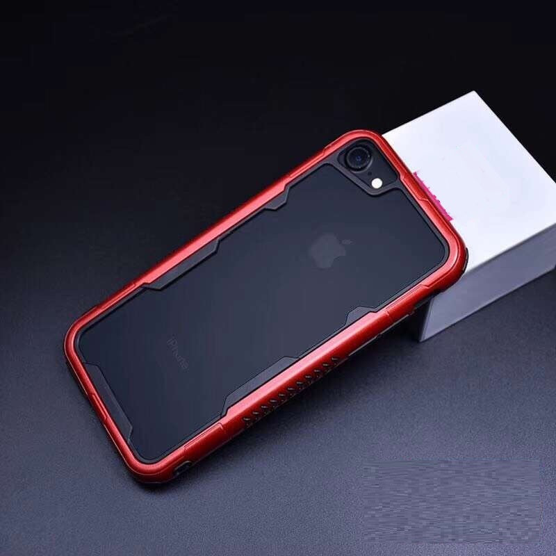 Apple iPhone 8 Plus/ 7 Plus/ 6 Plus (5.5'') Red Double Bumper Frame Case