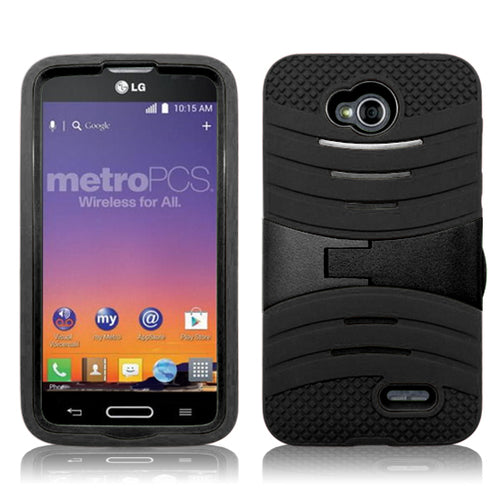 LG OPTIMUS L70/LS620 GUARDIAN BLACK ON BLACK CASE