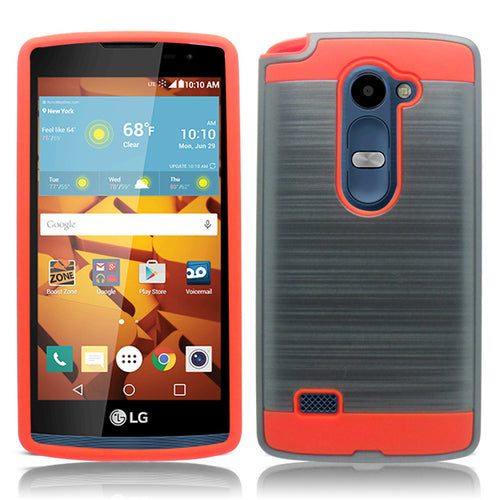 LG LEON/TRIBUTE 2/C40 GRAY ON ORANGE DUO LAYER CASE