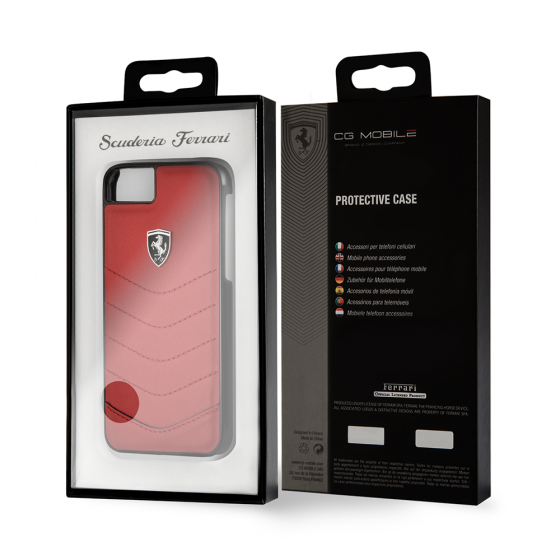 iPhone 8 & iPhone 7 Ferrari Genuine Leather Heritage Case Red