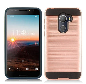 Alcatel A30 Fierce 2017 REVVL A30 Plus Walters Rose Gold on Black Duo Layer Case