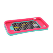 APPLE IPHONE SE/5S AQUA GREEN ON PINK DUO HYBRID LAYER CASE