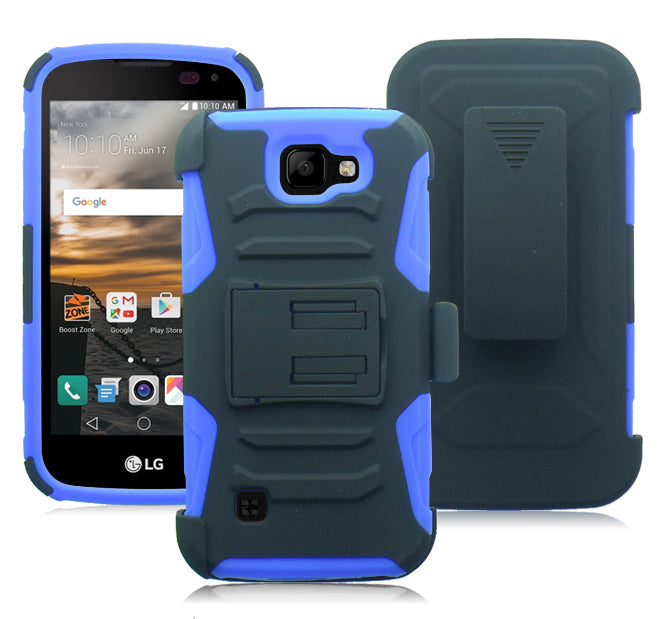 LG K3/LS450 BLUE ECLIPSE COMBO HOLSTER CASE