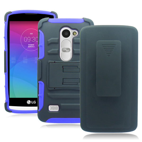 LG LEON C40 H320 ECLIPSE BLUE COMBO HOLSTER CLIP CASE