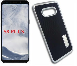 Samsung Galaxy S8 Plus/G955 Silver/Black With Kick Stand Case