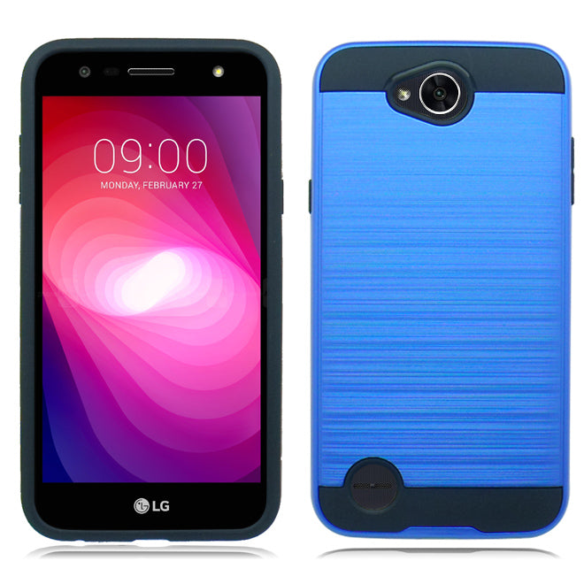 LG X Power 2/ X Charge/ M320/ Fiesta LTE/ K10 Power Blue on Black Duo Layer Case