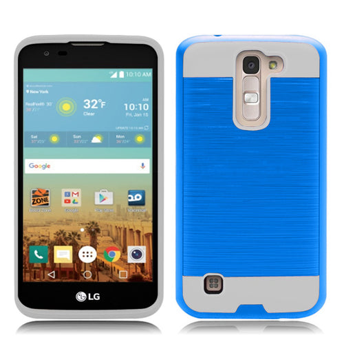 LG TRIBUTE 5/K7/ESCAPE 3 TURQUOISE ON WHITE DUO LAYER CASE