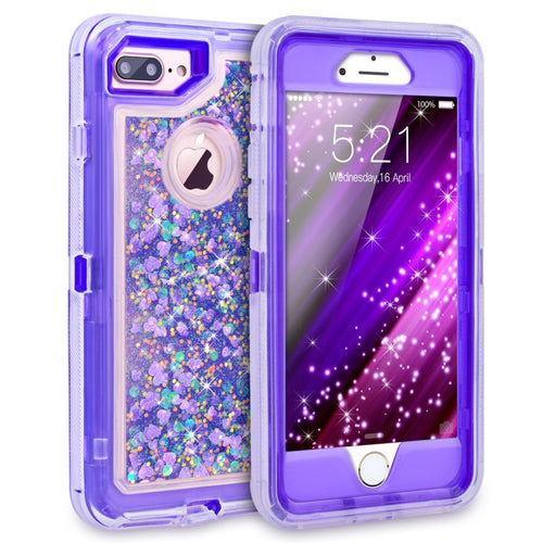 Apple iPhone 6s Plus/7 Plus/8 Plus (5.5'') Purple Guardian Liquid Glitter Case