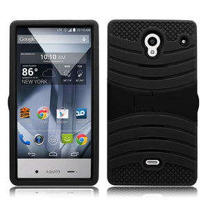 SHARP AQUOS CRYSTAL GUARDIAN BLACK ON BLACK CASE