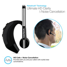 Naztech n750 noise cancelling bluetooth headset with boom microphone, voice command, and streaming audio. MSRP $79.99