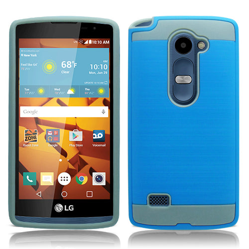 LG LEON/TRIBUTE 2/C40 TURQUOISE ON GRAY DUO LAYER CASE