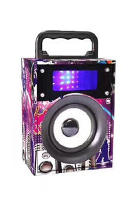 Universal 4'' Disco Print Graffiti Portable Speaker Bluetooth (Support Aux / Memory Card)