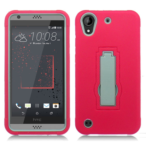 HTC DESIRE 555 / 530 RED ON GRAY VERTICAL KICK STAND CASE