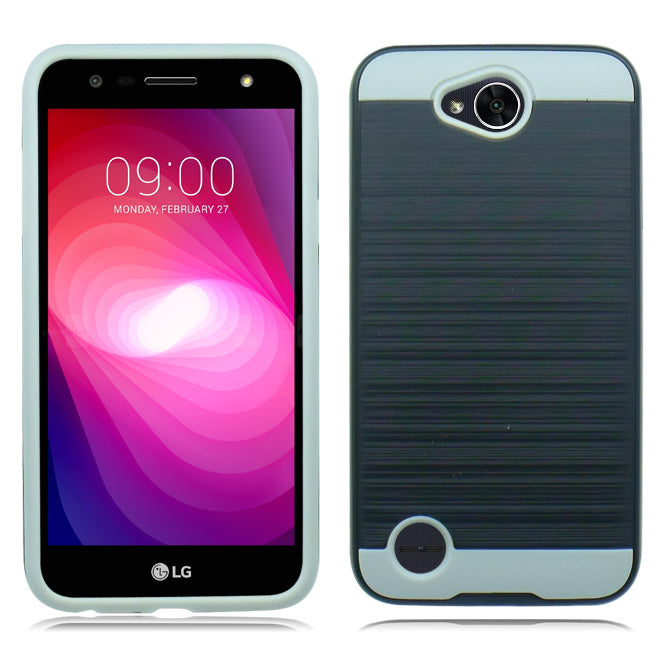 LG X Power 2/ X Charge/ M320/ Fiesta LTE/ K10 Power Black on Gray Duo Layer Case