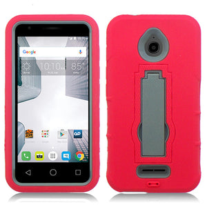 ALCATEL DAWN/5027B/STREAK/4060A IDEAL RED ON GRAY VERTICAL KICK STAND CASE