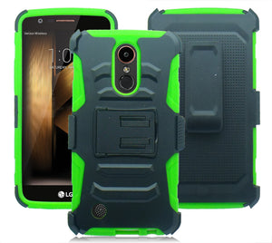 LG K20 PLUS / V5 / HARMONY / GRACE /MS250 / K10 (2017) LIME GREEN ECLIPSE COMBO CLIP HOLSTER CASE