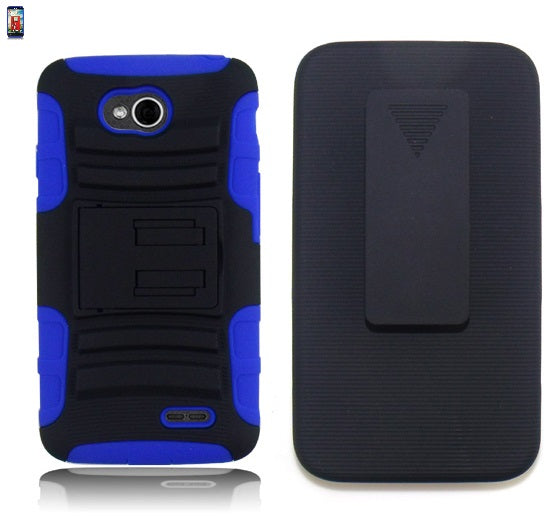 LG OPTIMUS L70/LS620 BLUE ECLIPSE COMBO HOLSTER CASE